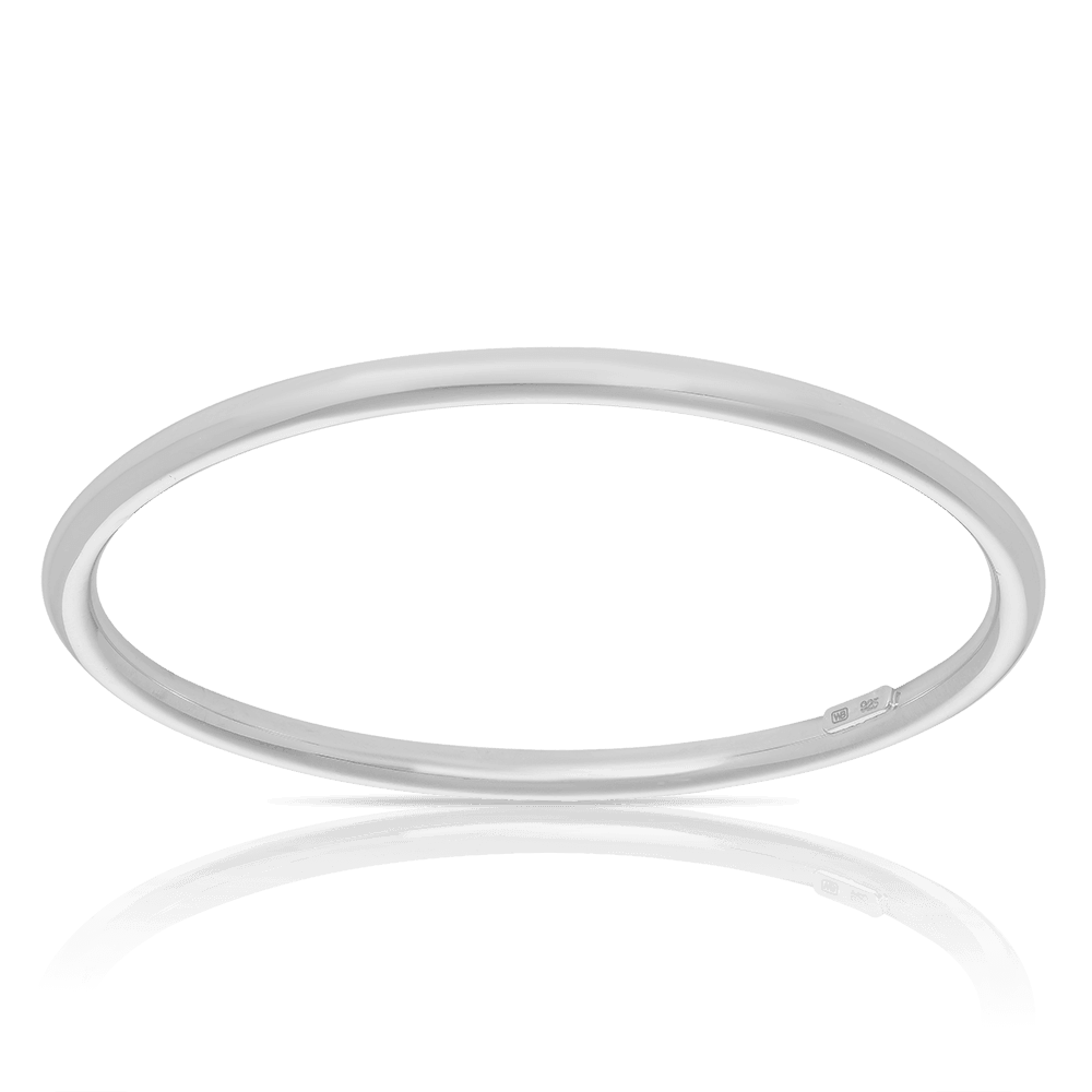 Solid Round Bangle in Sterling Silver - Wallace Bishop