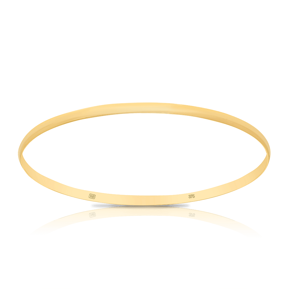 Solid Round Half-Round Bangle in 9ct Yellow Gold - Wallace Bishop