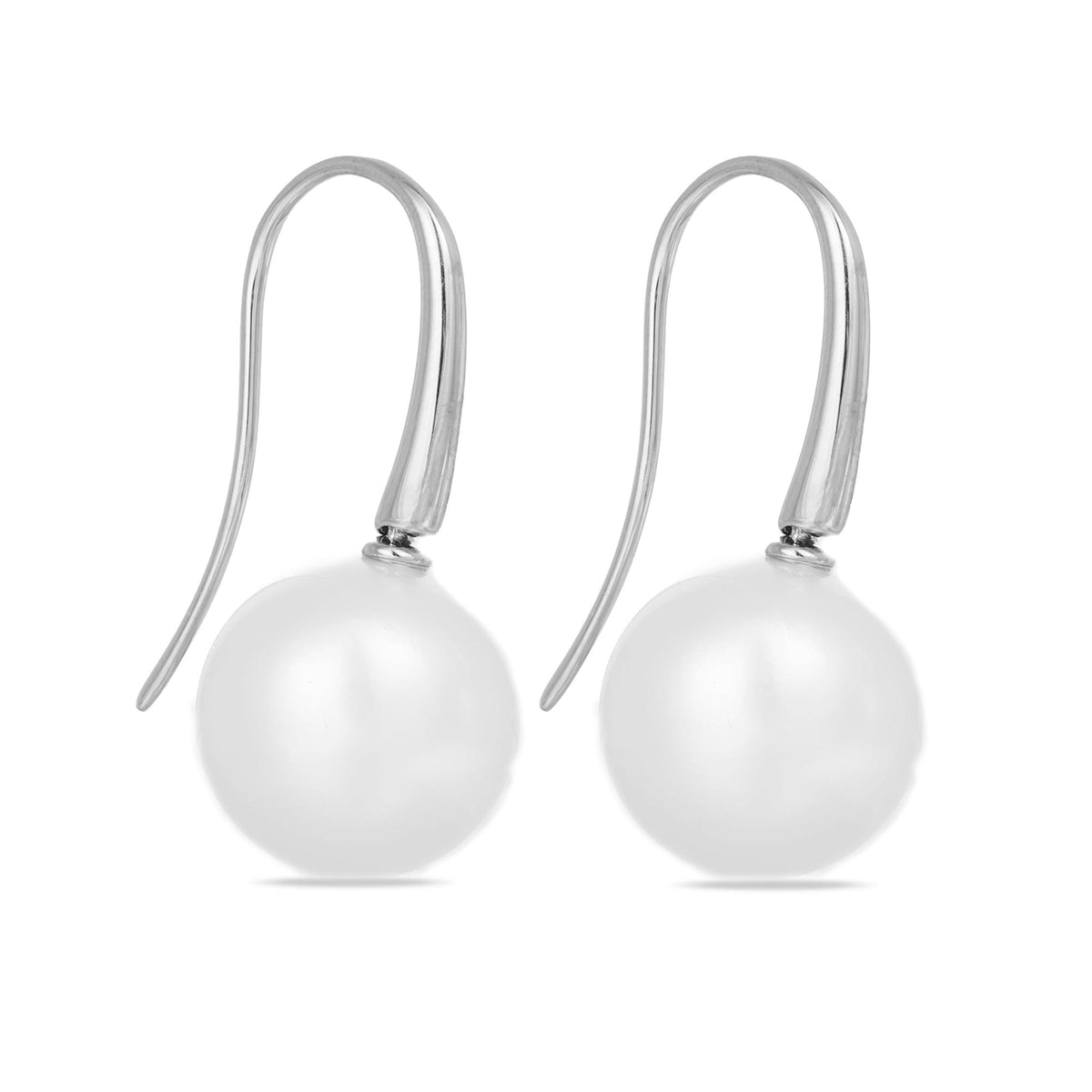 South Sea Pearl Earrings in 18ct White Gold - Wallace Bishop