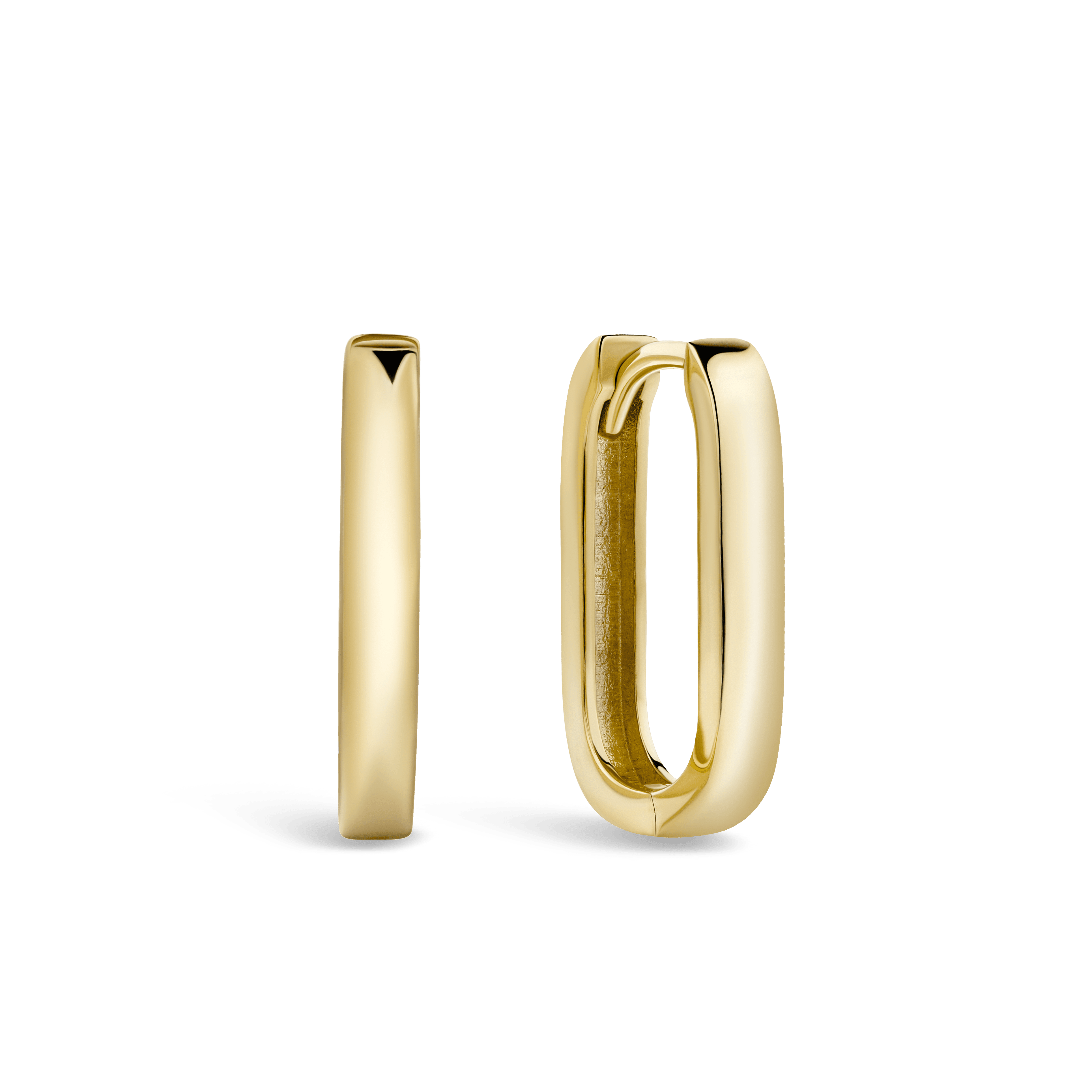 Square Edge Huggies in 9ct Yellow Gold - Wallace Bishop
