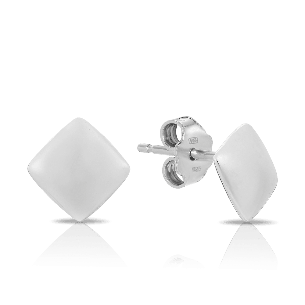Square Sterling Silver Studs - Wallace Bishop