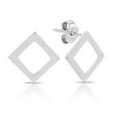 Square Stud Earrings in Sterling Silver - Wallace Bishop