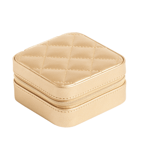 Square Zip Gold Travel Case - Wallace Bishop