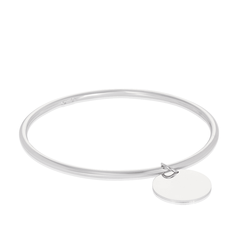 Sterling Silver Bangle with Disc Charm - Wallace Bishop