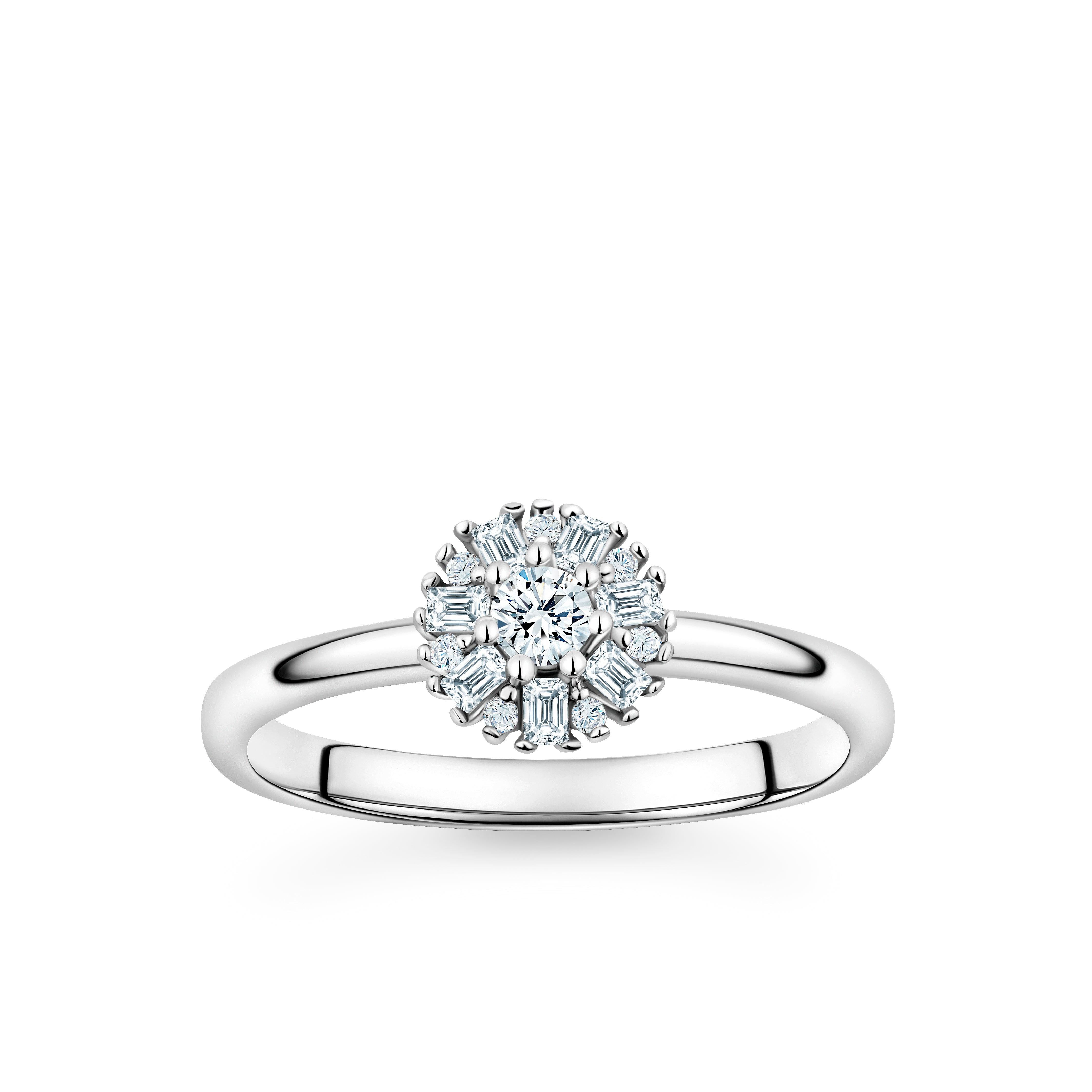 Sterling Silver Cubic Zirconia Snowflake Ring - Wallace Bishop