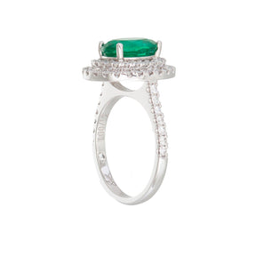 Stuart Bishop Collection Emerald and Diamond Ring in 18ct Yellow and White Gold TDW 1.005 - Wallace Bishop