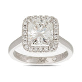 Stuart Bishop Collection Princess Cut Halo Diamond Ring in 18ct White Gold TDW 2.740 - Wallace Bishop
