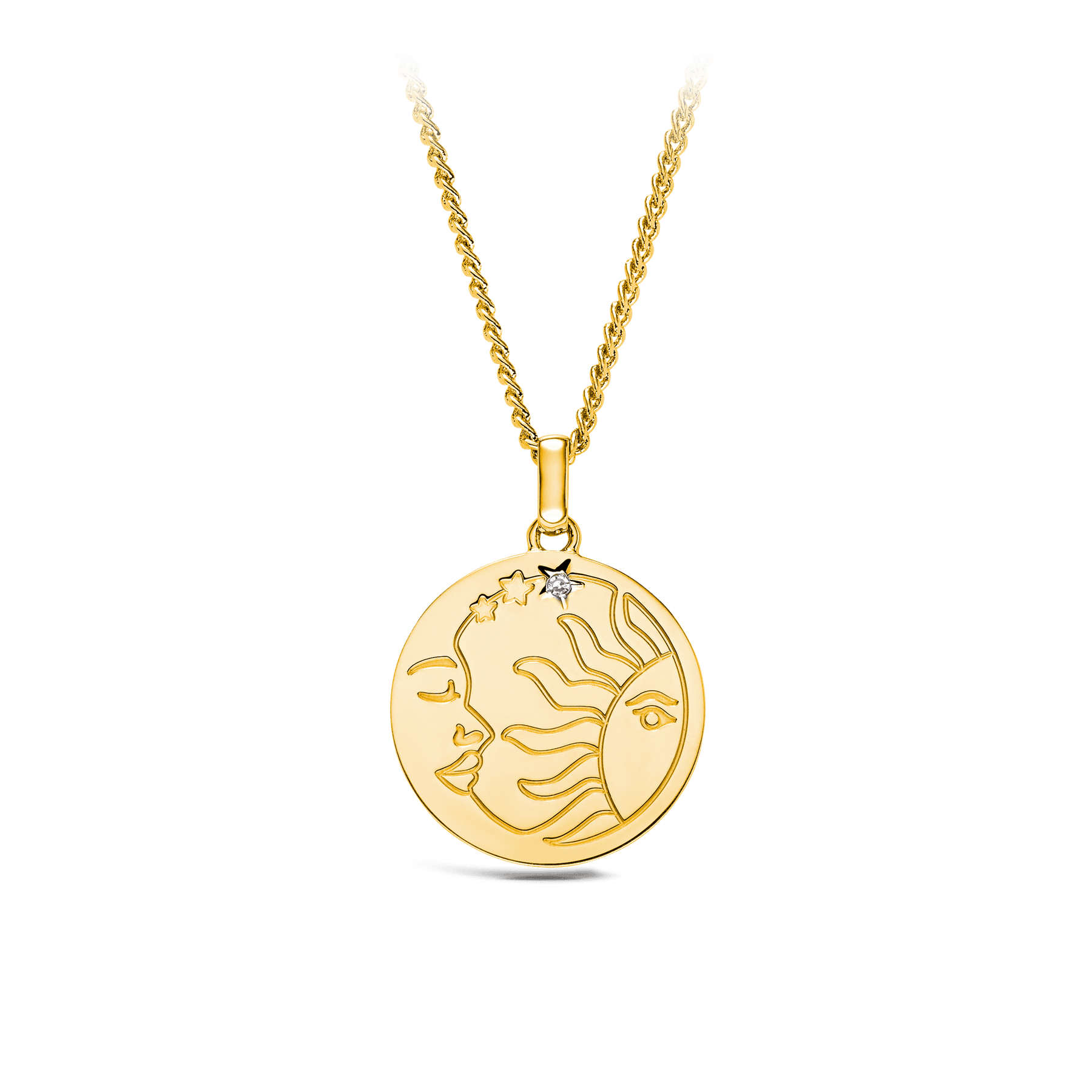 Sun, Moon & Stars Diamond Pendant in 9ct Yellow Gold - Wallace Bishop