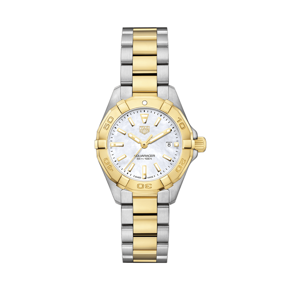 TAG Heuer Aquaracer Women's 27mm Stainless Steel & Yellow IP Two-Tone Quartz Watch WBD1420.BB0321 - Wallace Bishop