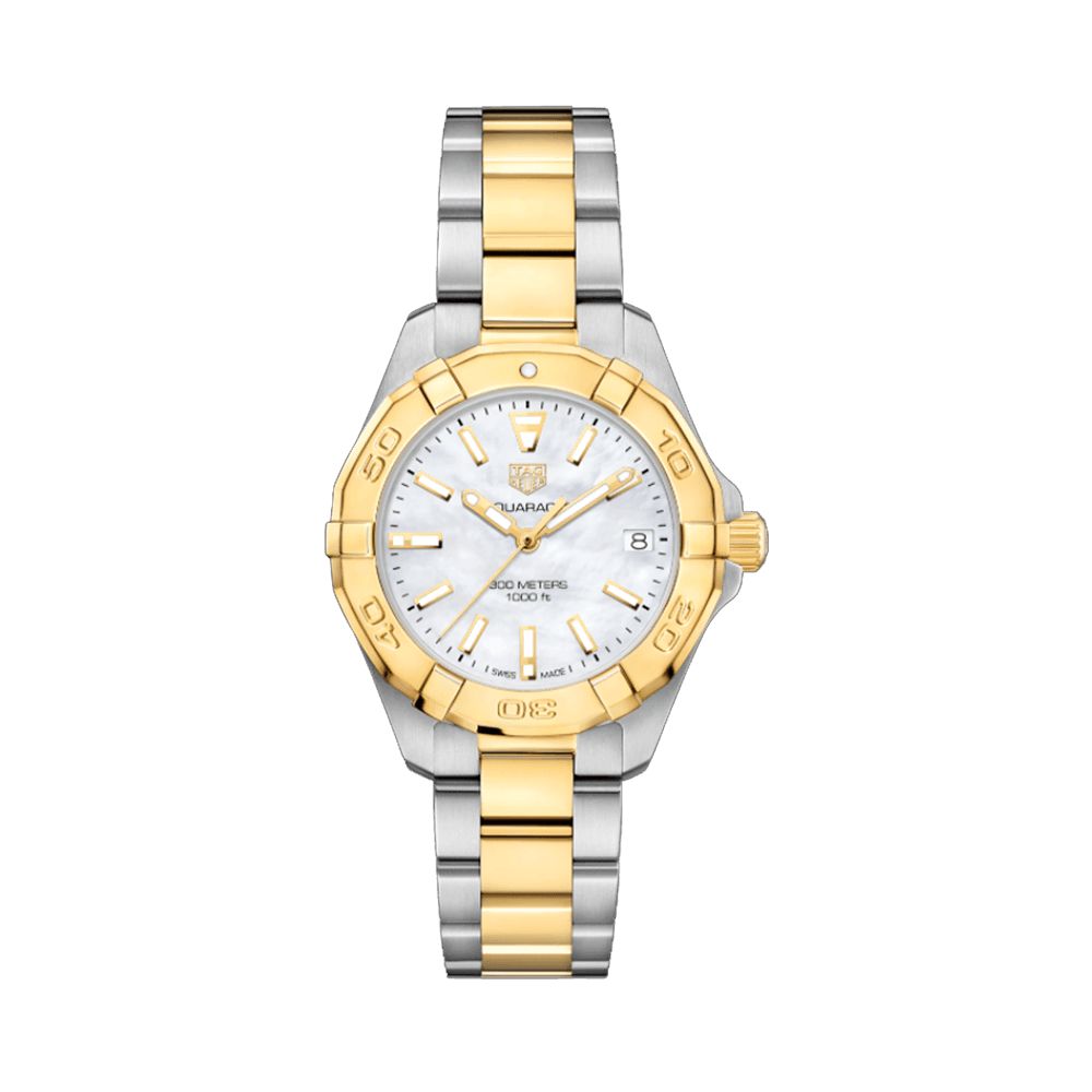 TAG Heuer Aquaracer Women's 32mm Stainless Steel & Yellow IP Two-Tone Quartz Watch WBD1320.BB0320 - Wallace Bishop