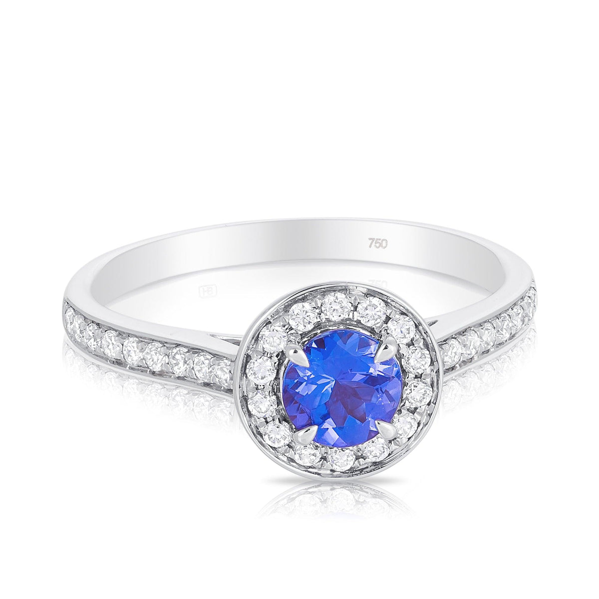 Tanzanite and Diamond Cushion Cut Ring in 18ct White Gold - Wallace Bishop