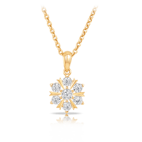 TDW 0.042ct Diamond Snowflake Pendant in 9ct Yellow Gold - Wallace Bishop