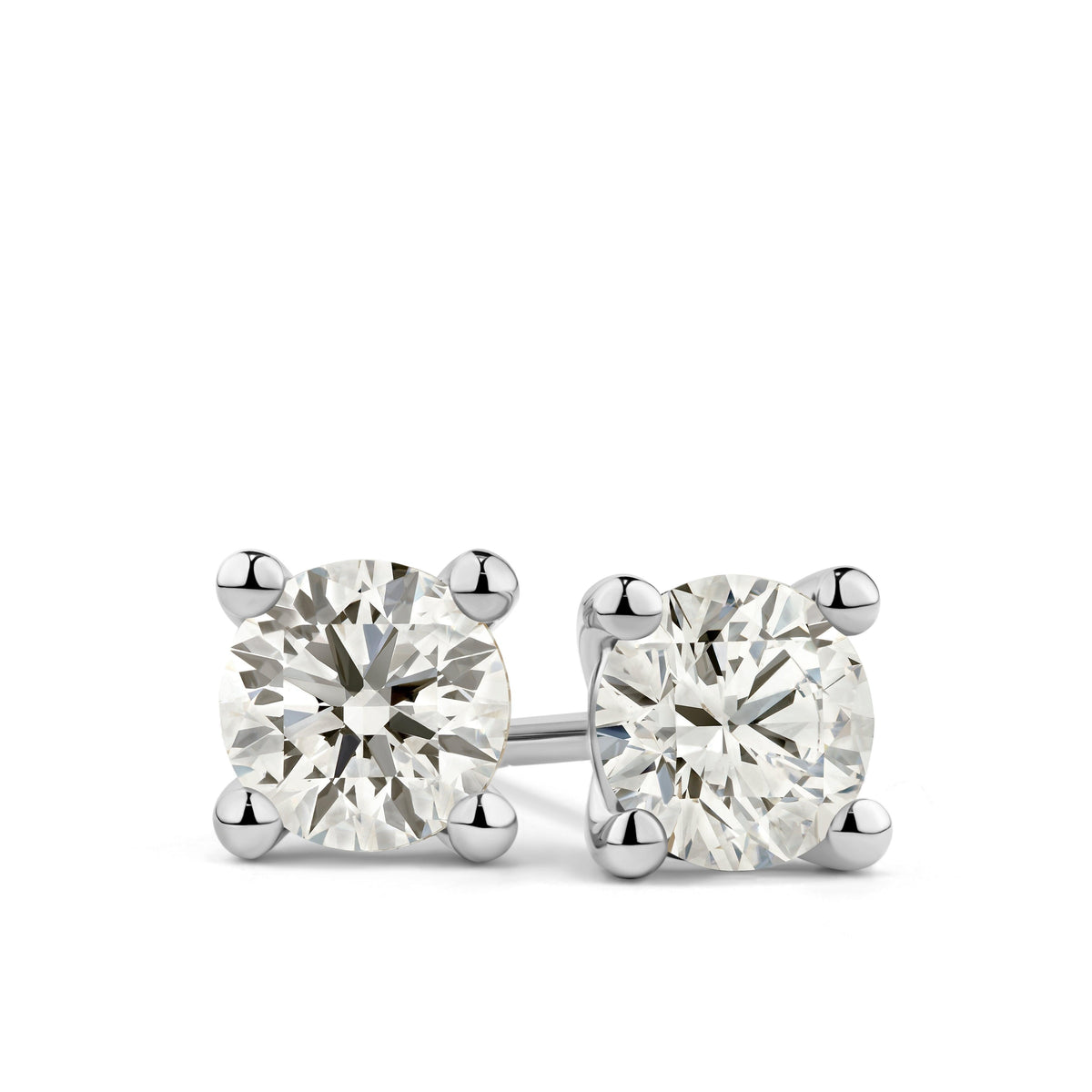 TDW 1.00ct Rendition Solitaire Earrings in 9ct White Gold - Wallace Bishop