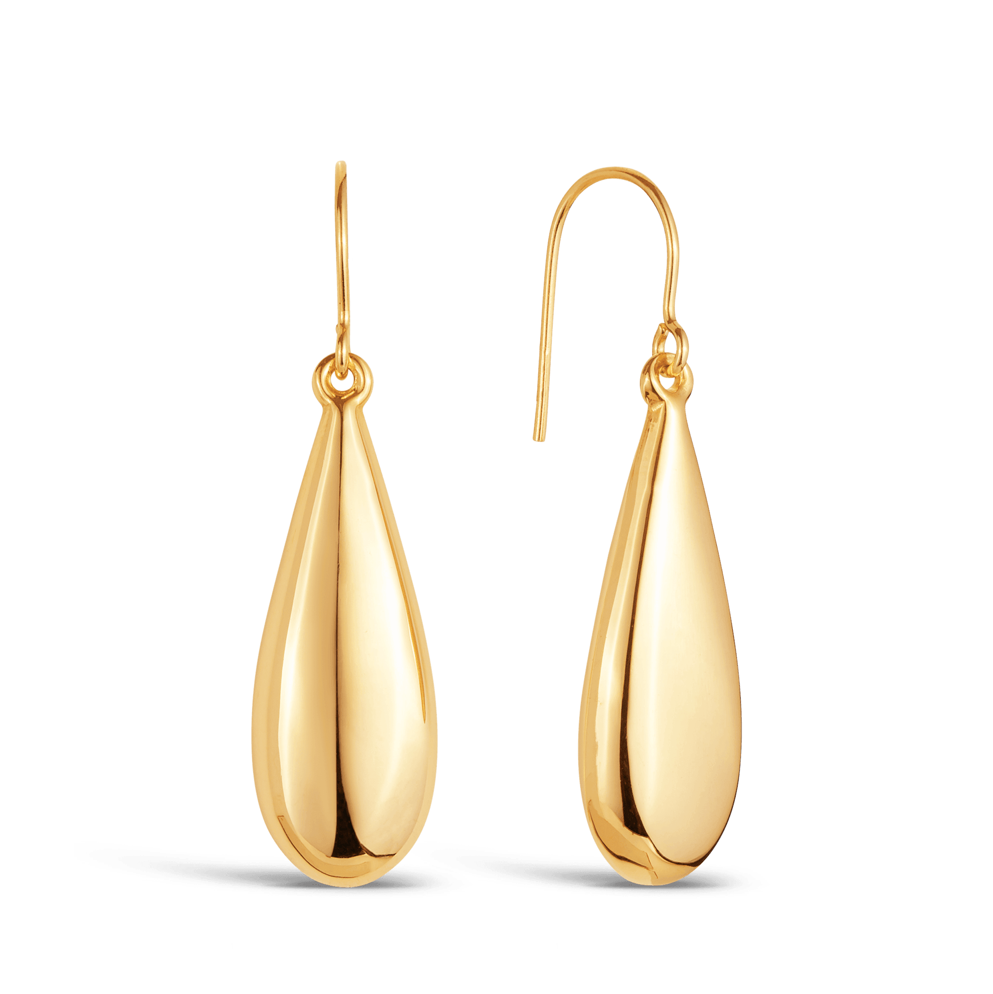 Tear Drop Hollow Earrings in 9ct Yellow Gold