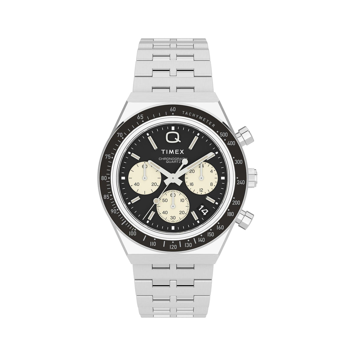 Timex Q Diver Inspired Chrono SST Case Black Dial Bracelet Watch TW2V42600 - Wallace Bishop