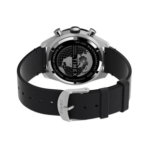 Timex Waterbury Dive Quartz Chrono 41mm SST Case Black Dial Black Leather Strap Watch TW2V42500 - Wallace Bishop