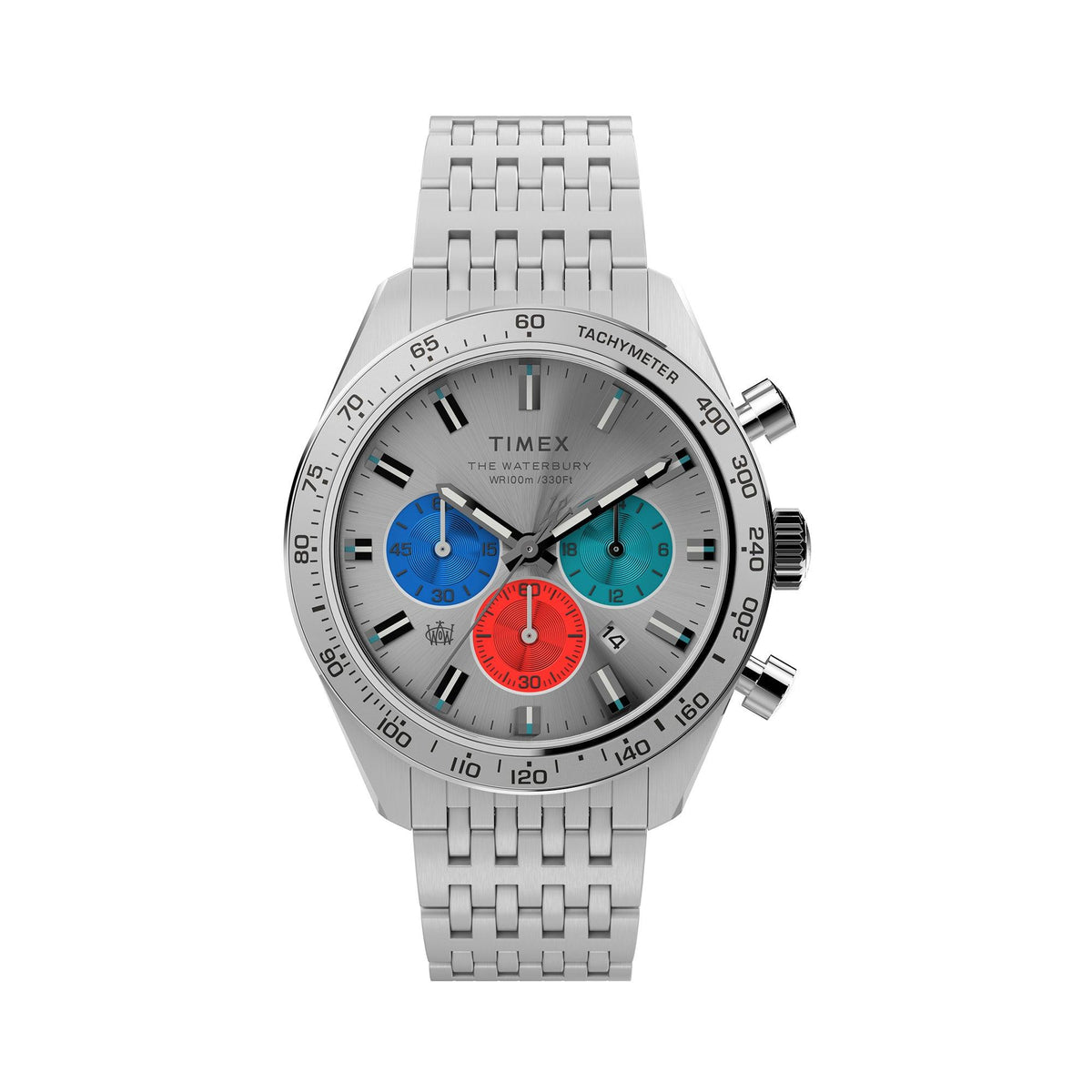 Timex Waterbury Dive Quartz Chrono 41mm SST Case Bracelet Watch TW2V42400 - Wallace Bishop