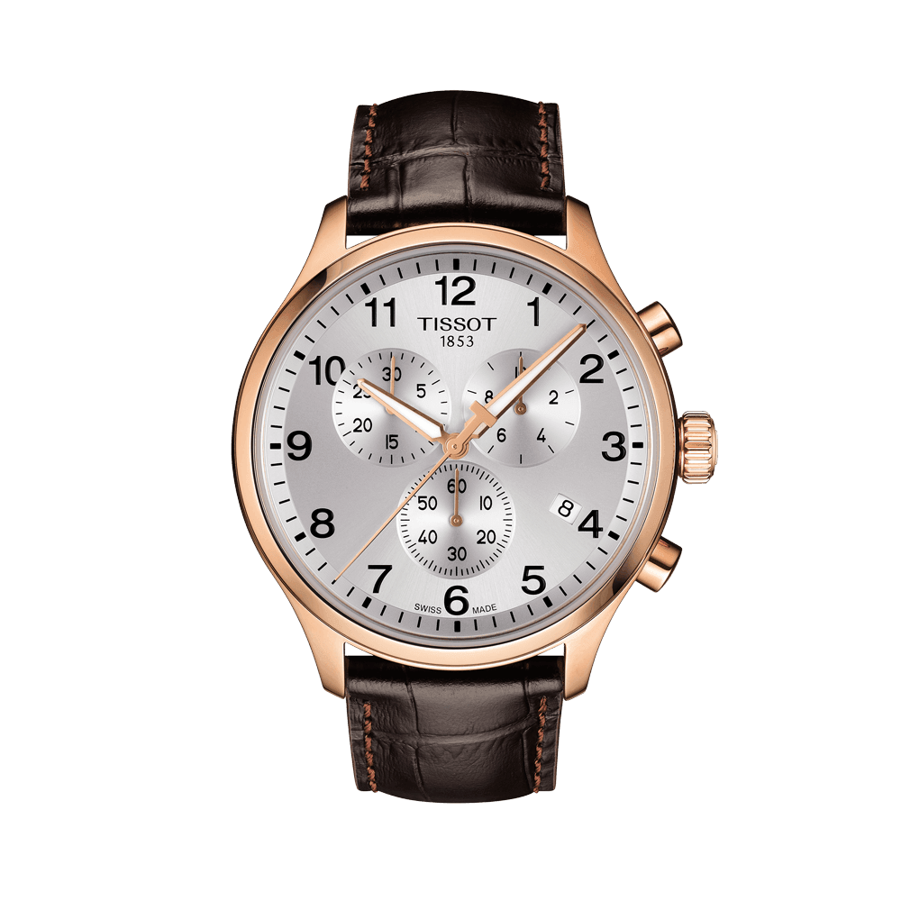 Tissot Men's Rose PVD Quartz Chronograph Sport Watch Silver Dial - Wallace Bishop