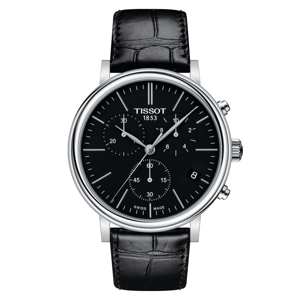 Tissot Men's T-Classic Stainless Steel Quartz Chronograph Dress Watch Black Dial T122.417.16.051.00 - Wallace Bishop