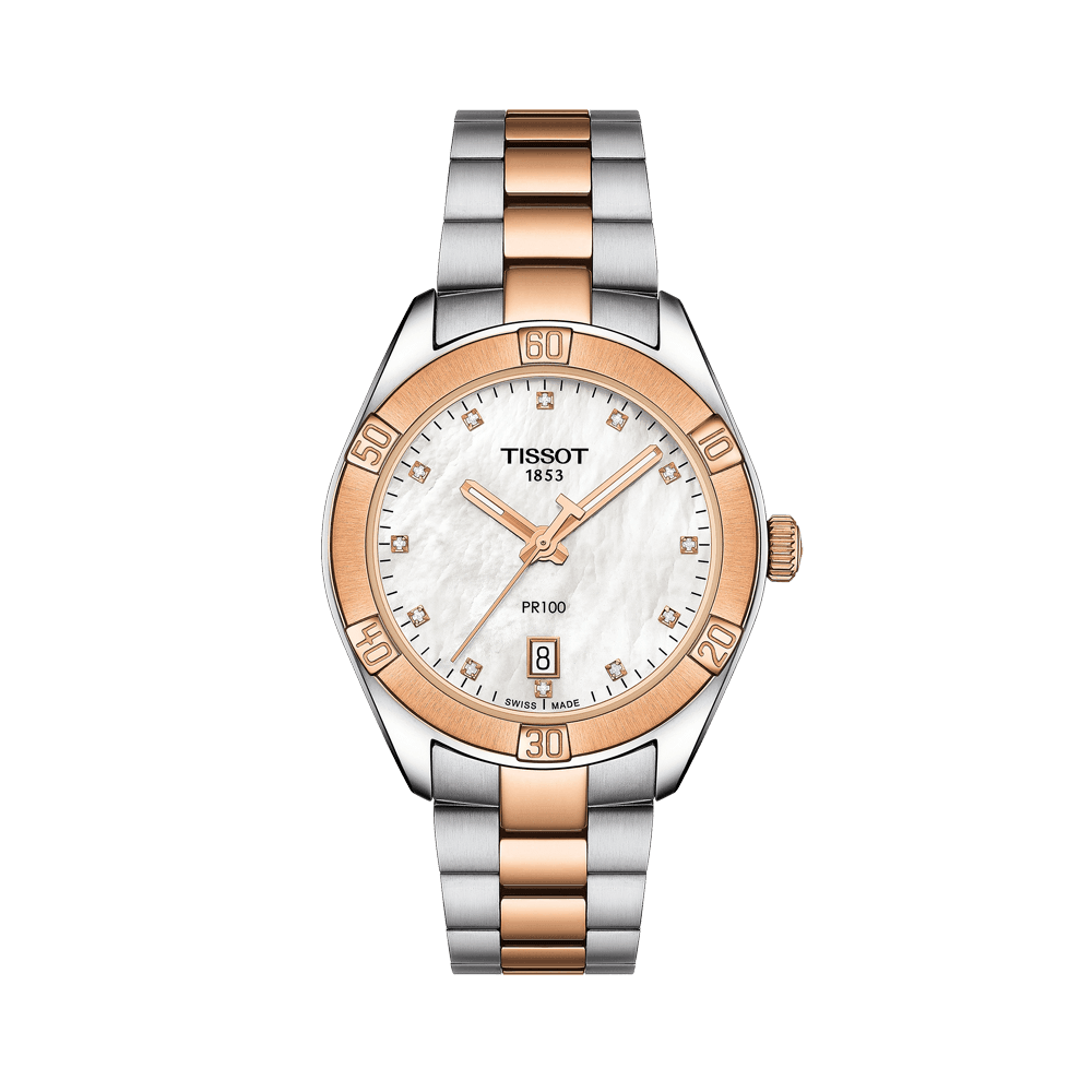 Tissot PR 100 Sport Chic Women's 36mm Stainless Steel & Rose Quartz IP T101.910.22.116.00 - Wallace Bishop