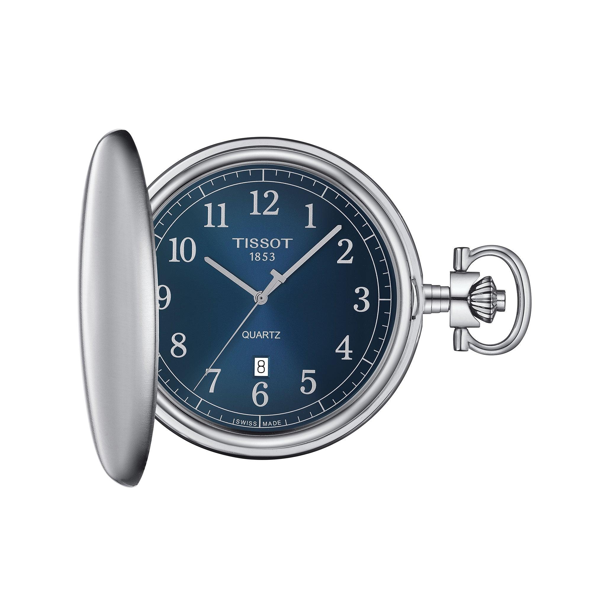 Tissot Savonette Blue Dial Quartz Pocket Watch T862.410.19.042.00 - Wallace Bishop