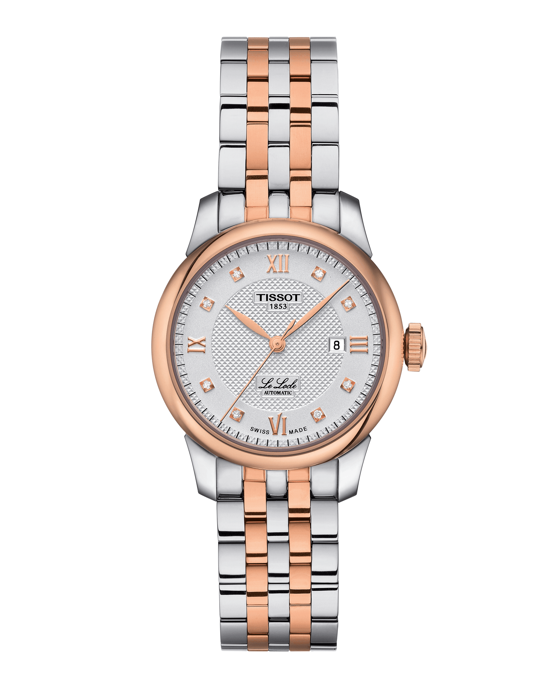 Tissot T-Classic Le Locle Women's 29mm Stainless Steel & Rose IP Automatic T006.207.22.036.00 - Wallace Bishop