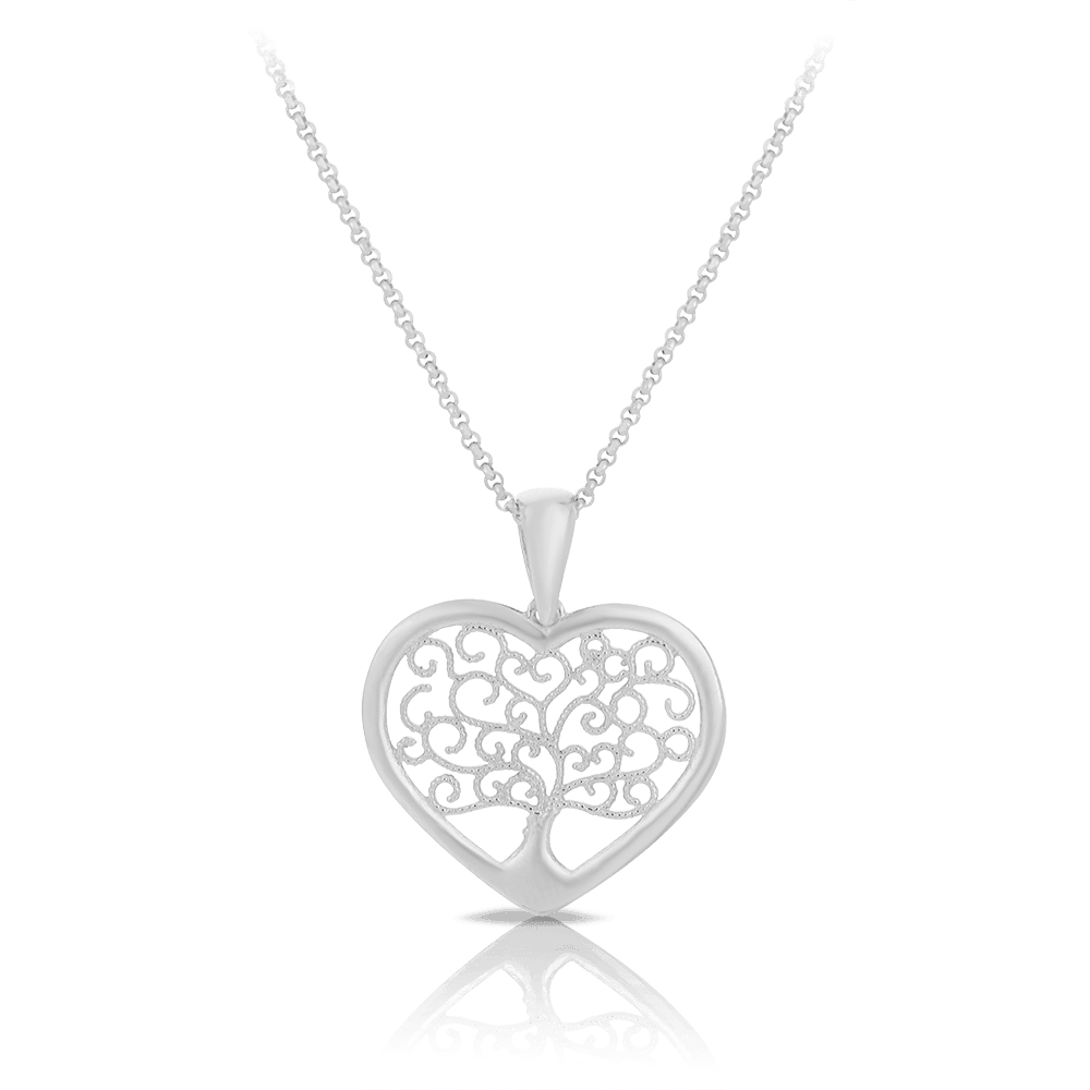 Tree of Life Heart Necklace in Sterling Silver - Wallace Bishop