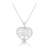 Tree of Life Heart Necklace in Sterling Silver - Wallace Bishop