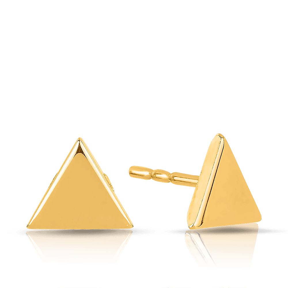 Triangle Stud Earrings in 9ct Yellow Gold - Wallace Bishop