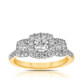 Trilogy Diamond Dress Ring in 9ct Yellow and White Gold TDW 0.80ct - Wallace Bishop