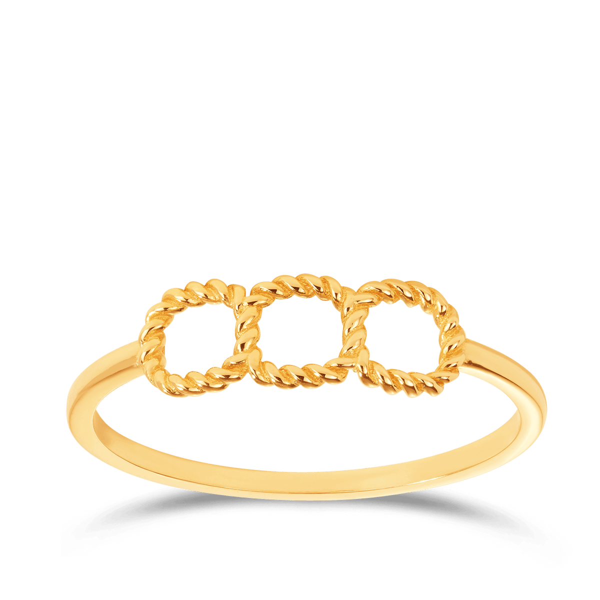 Triple Intertwine Beaded Rope Ring in 9ct Yellow Gold - Wallace Bishop