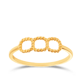 Triple Intertwine Beaded Rope Ring in 9ct Yellow Gold - Wallace Bishop