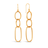 Triple Linked Drop Earrings in 9ct Yellow Gold - Wallace Bishop