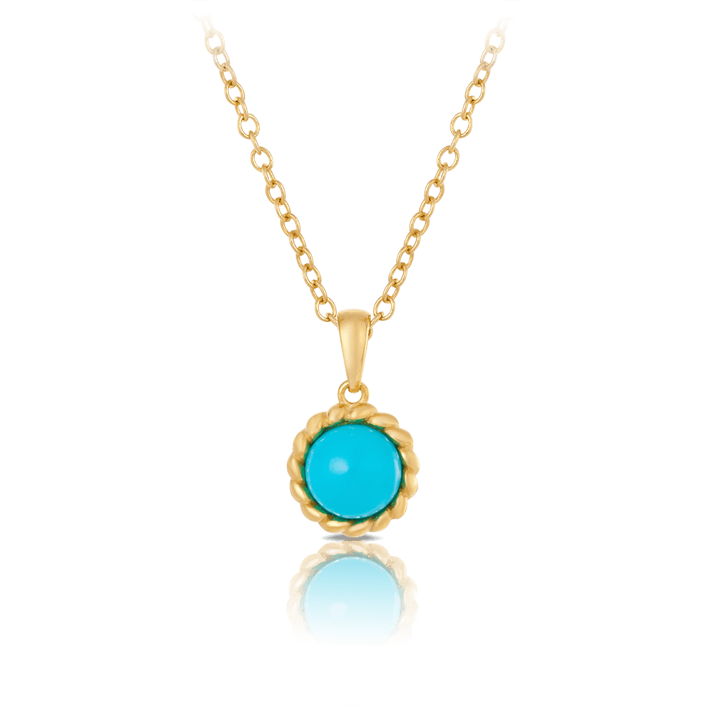 Turquoise Pendant in 9ct Yellow Gold - Wallace Bishop