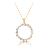 TW 0.0540ct Diamond Circle Necklace in 9ct Yellow Gold - Wallace Bishop
