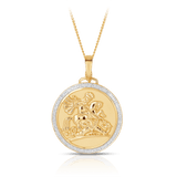 TW 0.250 Medallion Pendant Necklace in 9ct Yellow Gold - Wallace Bishop