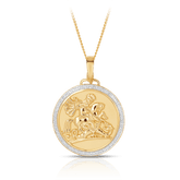 TW 0.250 Medallion Pendant Necklace in 9ct Yellow Gold - Wallace Bishop