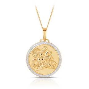 TW 0.250 Medallion Pendant Necklace in 9ct Yellow Gold - Wallace Bishop