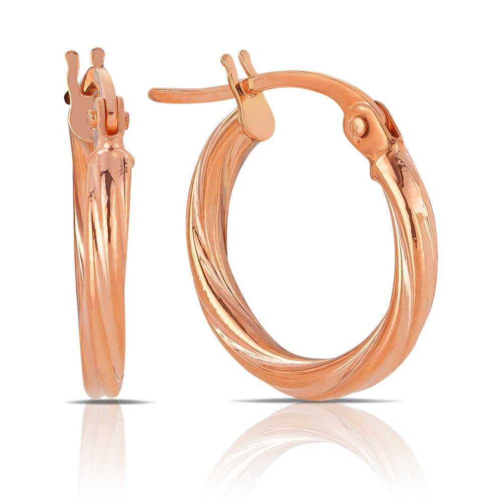 Twist Hoop Earrings in 9ct Rose Gold - Wallace Bishop