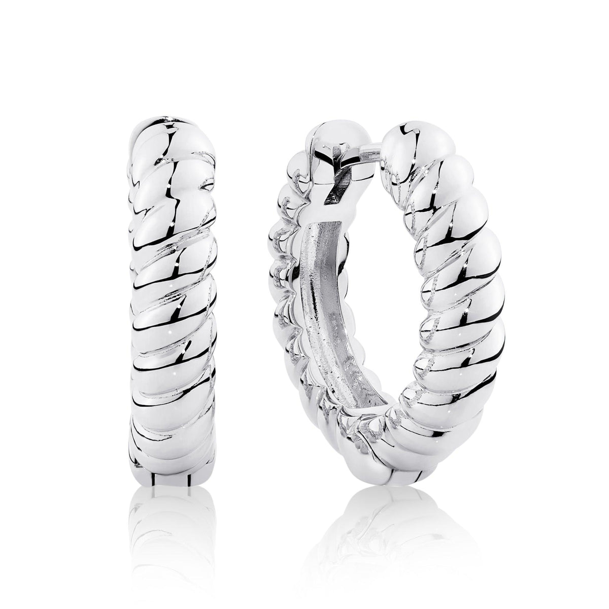 Twist Hoop Earrings in Sterling Silver - Wallace Bishop