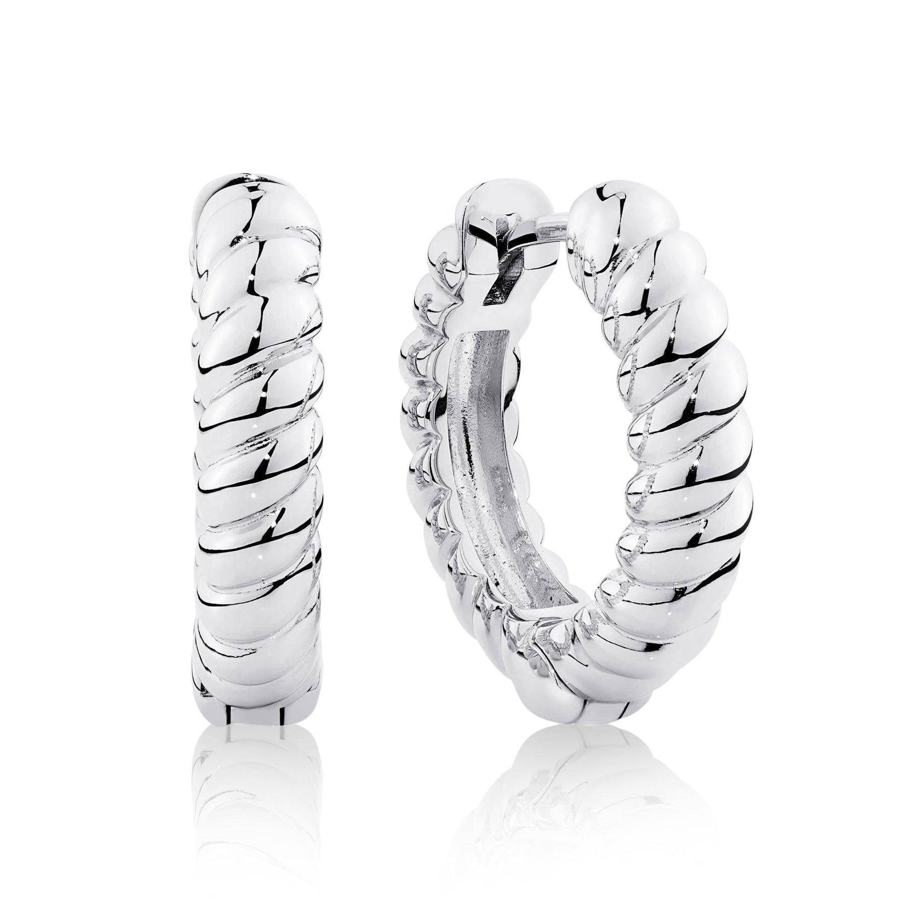 Twist Hoop Earrings in Sterling Silver - Wallace Bishop