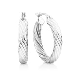 Twist Hoop Earrings in Sterling Silver - Wallace Bishop