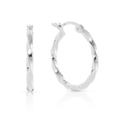 Twisted Hoop Earrings in Sterling Silver - Wallace Bishop