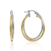 Two Tone Hoops in 9ct Yellow and White Gold - Wallace Bishop
