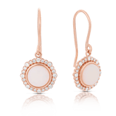 White Opal & Diamond Drop Earrings in 9ct Rose Gold - Wallace Bishop
