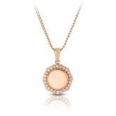 White Opal & Diamond Pendant in 9ct Rose Gold - Wallace Bishop