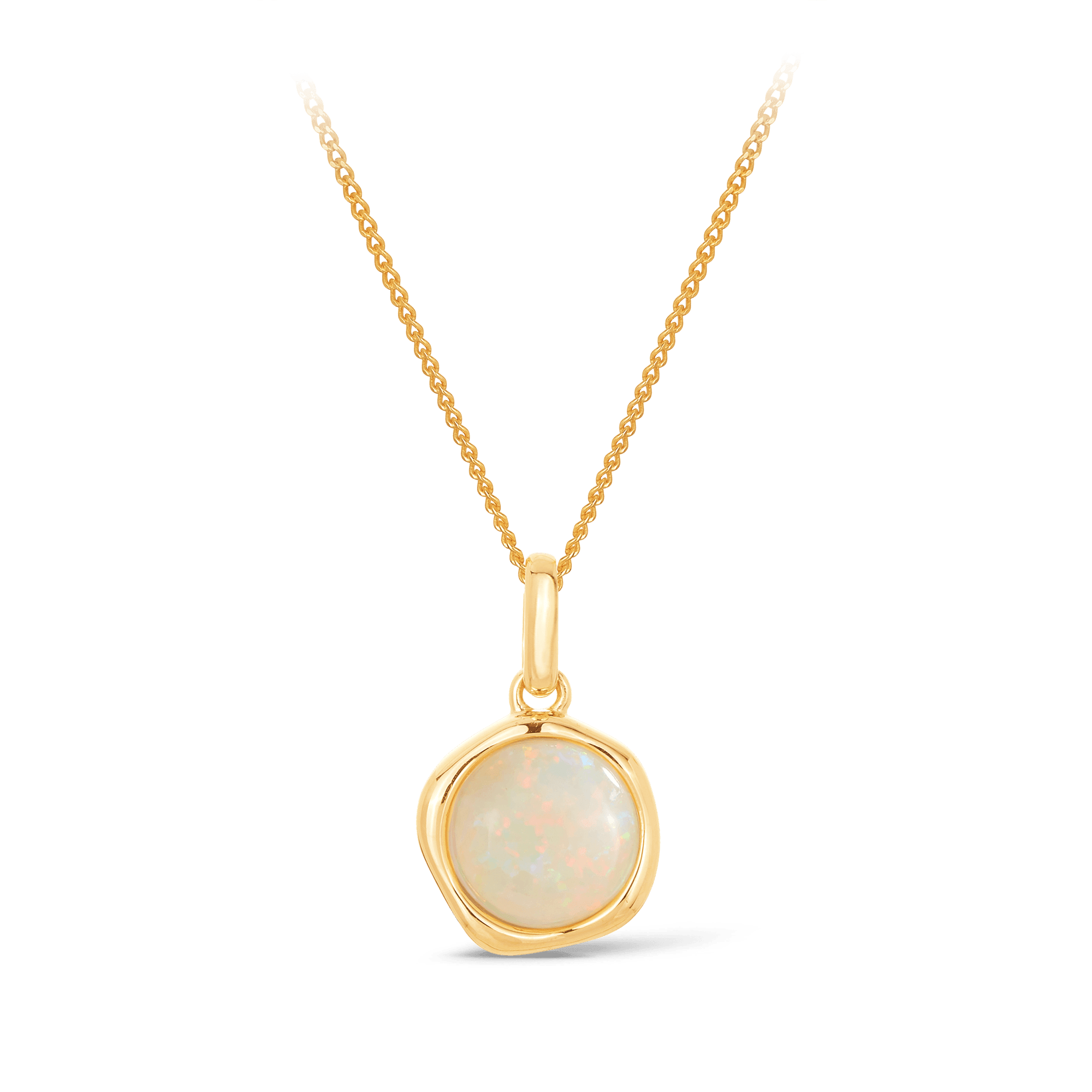 White Opal Pendant in 9ct Yellow Gold - Wallace Bishop