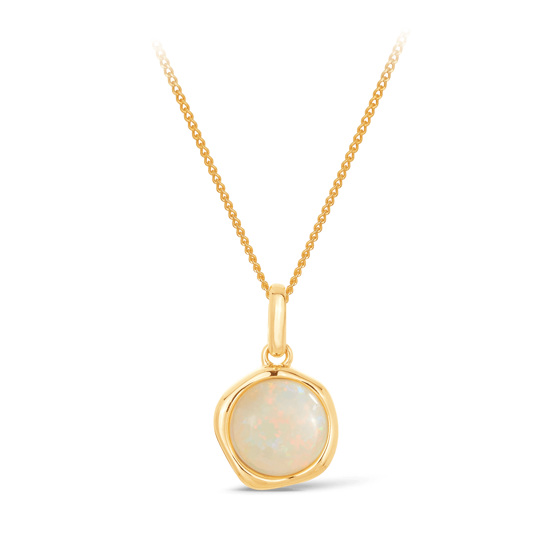 White Opal Pendant in 9ct Yellow Gold