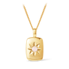 White Opal Star Set Rectangular Pendant in 9ct Yellow Gold - Wallace Bishop