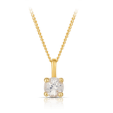 White Topaz Round Pendant in 9ct Yellow Gold - Wallace Bishop
